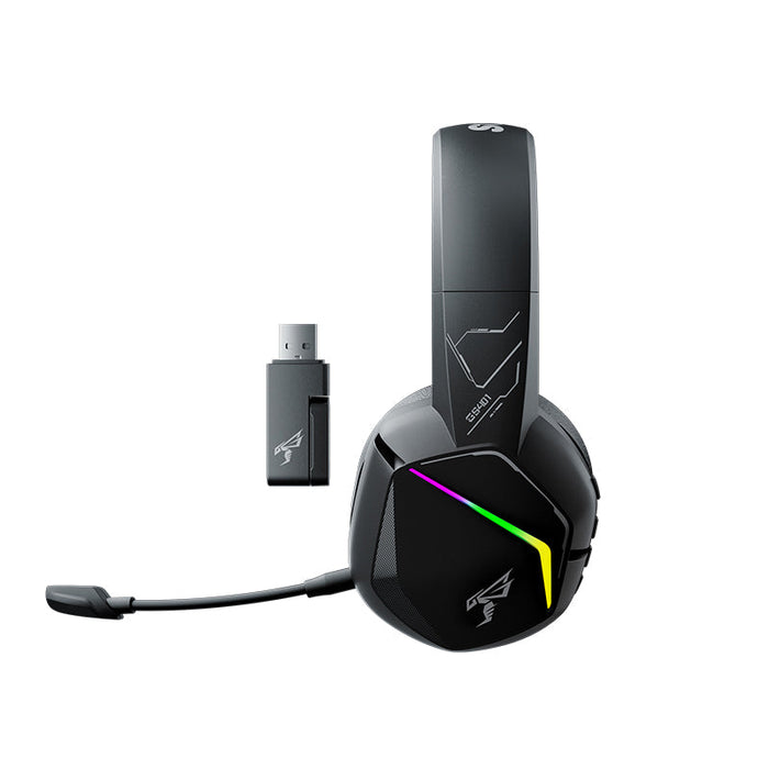 SOMIC GS belaidė 7.1 žaidimų ausinė - 45 valandų baterija - suderinama su PC, PS5, PS4 belaidžiu ryšiu ir visais įrenginiais per 3.5mm ausinių lizdą