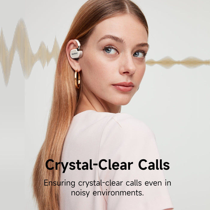 OneOdio OpenRock X - Open Ear True Wireless Headphones Sports Earbuds, Bluetooth 5.3, Ισχυρά μπάσα, 4-Mic ENC, αναβαθμισμένα ρυθμιζόμενα ακουστικά πυριτίου, 48 ώρες αναπαραγωγής, ανθεκτικό στον ιδρώτα, έξυπνη εφαρμογή, συμβατό με iPhone και Android