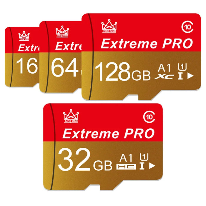 Extreme Pro - Carte Mini SD haute vitesse avec carte TF V10 - Tailles jusqu'à 256 Go - Carte Flash idéale pour téléphone, appareil photo, drone
