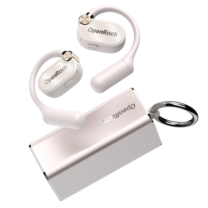 OneOdio OpenRock X - Open Ear True Wireless Headphones Sports Earbuds, Bluetooth 5.3, Ισχυρά μπάσα, 4-Mic ENC, αναβαθμισμένα ρυθμιζόμενα ακουστικά πυριτίου, 48 ώρες αναπαραγωγής, ανθεκτικό στον ιδρώτα, έξυπνη εφαρμογή, συμβατό με iPhone και Android
