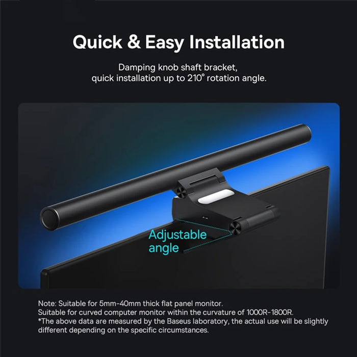 Baseus Screen Light Stolní Lampa - Zavěšení na Počítačový Displej, Napájení z USB, Světlo pro Notebook, Světlo pro LCD Monitor, Lampa na Stůl a Čtení - Ideální pro Práci, Studování a Čtení