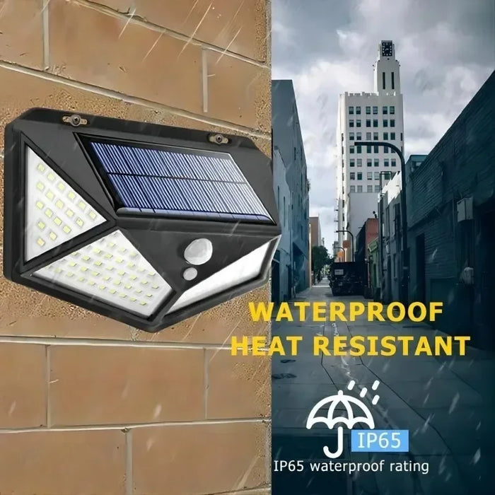 Lumière LED Solaire - Projecteur Multifonction Alimenté par Énergie Solaire, Étanche, Avec Capteur de Mouvement - Idéal pour la Décoration de Jardin Extérieur