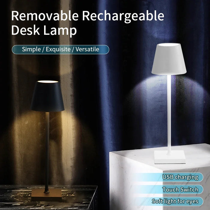 LED Stalo Lempa - Usb Įkraunama, Atspari Vandeniui, Belaidė Jutiklinė Lempa Barui, Restoranui, Viešbučio Miegamajam - Ideali Stalo Atmosferos Apšvietimo Sprendimas Viešbučių Pramonei